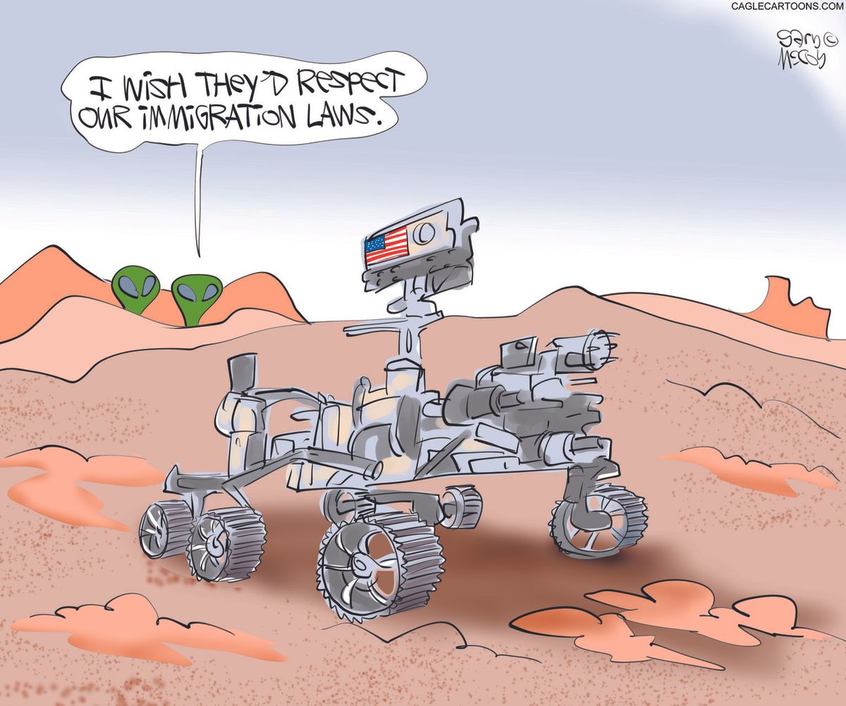Political Cartoon U.S. mars rover immigration laws The Week
