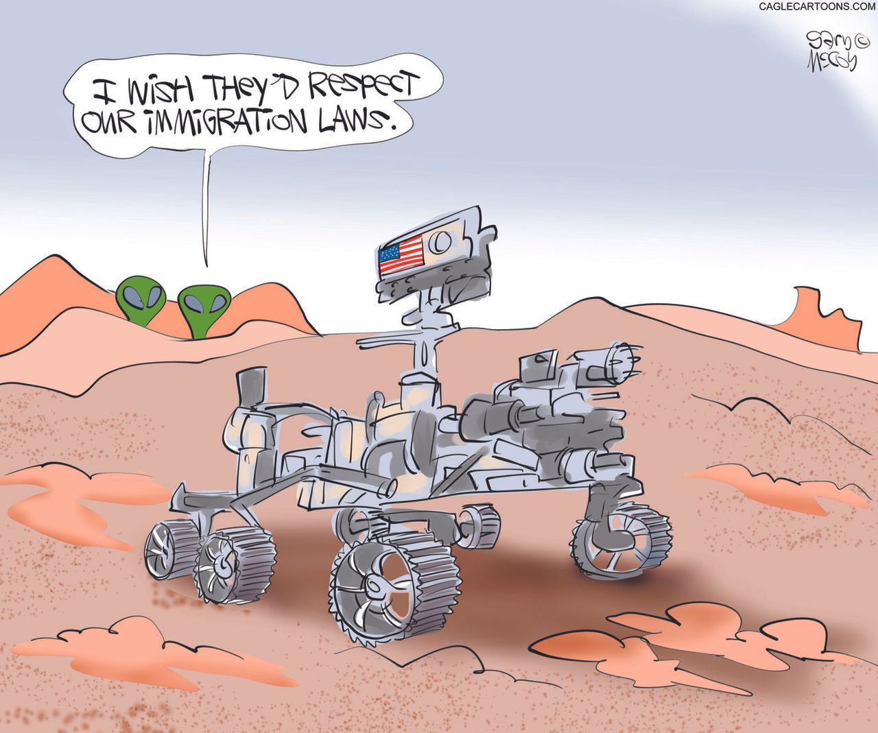 Political&amp;amp;nbsp;Cartoon U.S. mars rover immigration laws