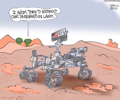 Political&nbsp;Cartoon U.S. mars rover immigration laws