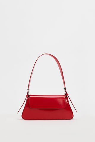 red flap shoulder bag