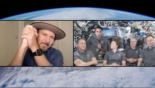 Eddie Vedder speaks with astronauts aboard the International Space Station for Earth Day 2022. 