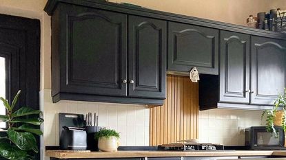 black painted kitchen cabinets