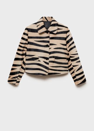 Zebra-Print Fur Jacket 