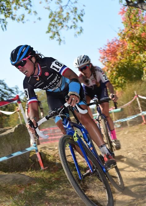 Caroline Mani (Raleigh Clement) was having a great race despite a cast on her left wrist