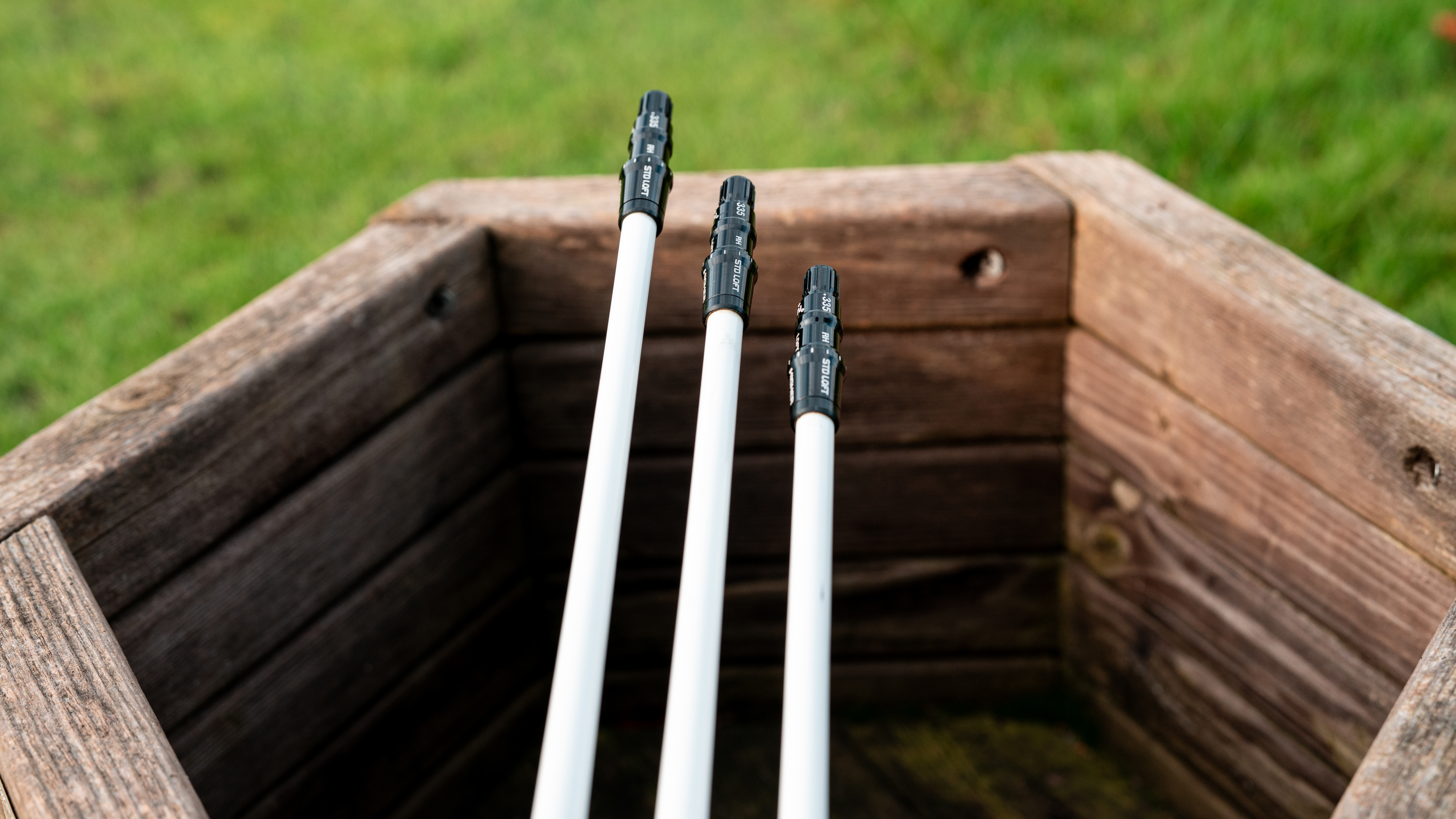 Photo of three different length shafts