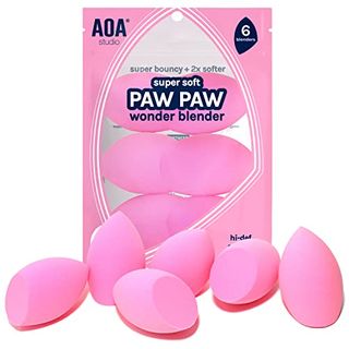 Aoa Studio Collection Makeup Sponge Set Makeup Blender Latex Free and High-Definition Super Soft Set of 6 Makeup Blender for Powder Cream and Liquid, Beauty Cosmetic Beveled Shape (pink)