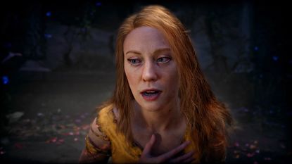 Faye wakes with a start in God of War Laufey.
