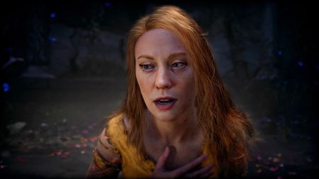 Faye wakes with a start in God of War Laufey.