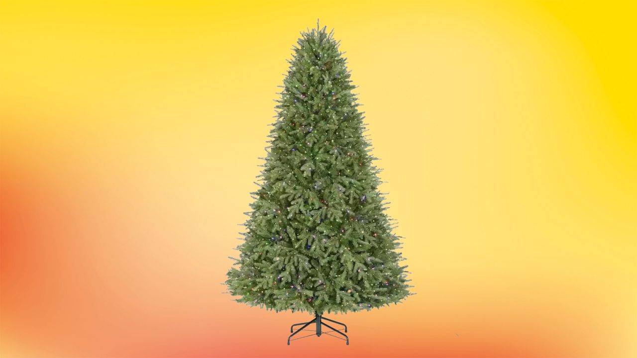 a christmas tree on a backdrop