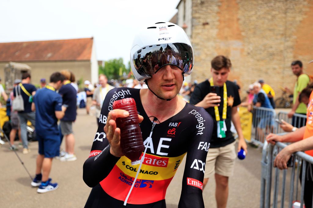 GEVREYCHAMBERTIN FRANCE JULY 05 Tim Wellens of Belgium and UAE Team Emirates reacts after the 111th Tour de France 2024 Stage 7 a 253km individual time trial stage from NuitsSaintGeorges to GevreyChambertin UCIWT on July 05 2024 in GevreyChambertin France Photo by Guillaume Horcajuelo PoolGetty Images