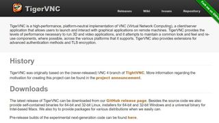 TigerVNC website screenshot