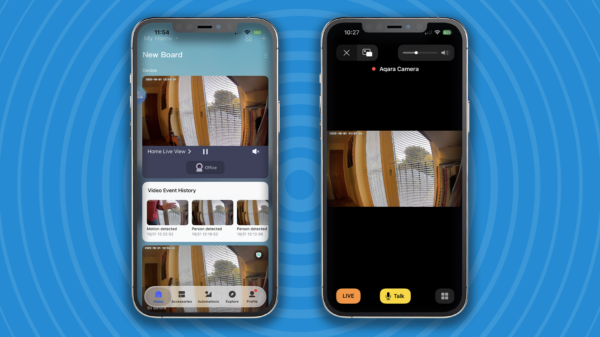 Live video in Aqara Camera G100 app