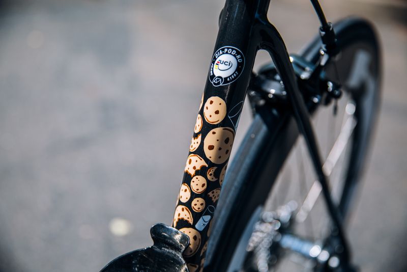 A UCI sticker looks an oddity amongst the cookies