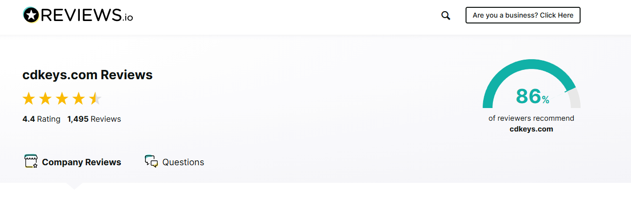 A screenshot of the Reviews.io page for Loaded showing the score of 4.4 out of 5 stars