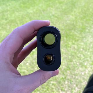 A view down the lens of the GolfBuddy Laser 2S pro