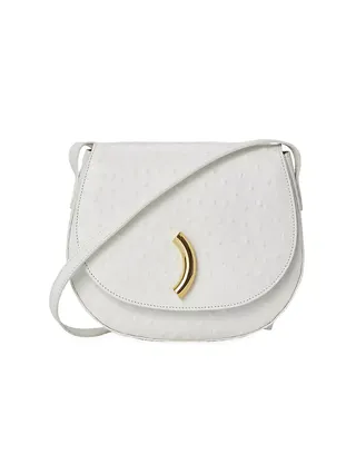 Maccheroni Embossed Leather Saddle Bag