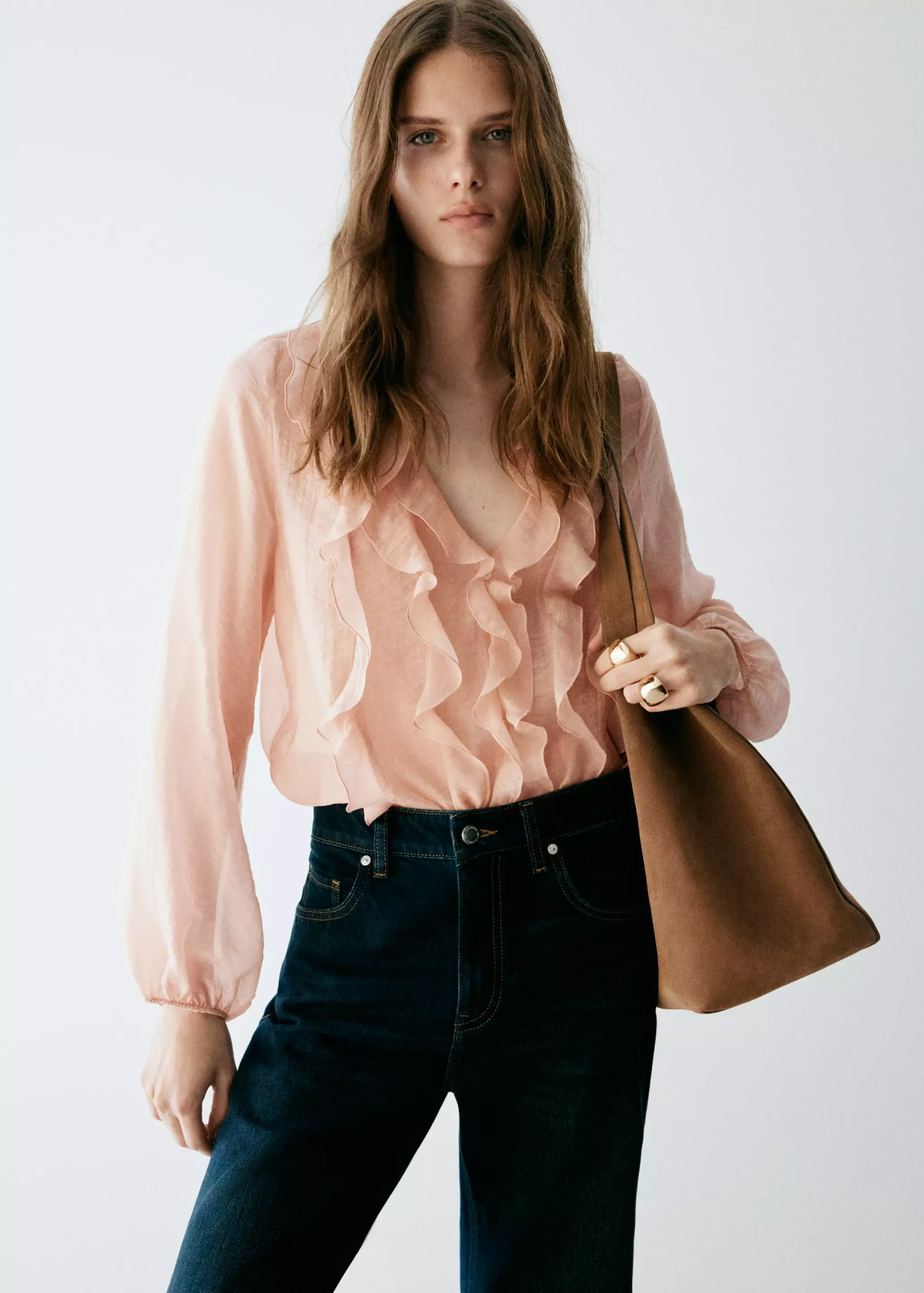 Ruffled Lyocell Blouse - Women | Mango Usa