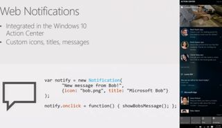 Microsoft Edge web notifications