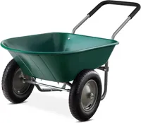 Best Choice Products Dual-Wheel Home Utility Yard Wheelbarrow