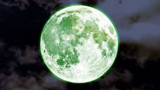 Earth's moon with a green tint