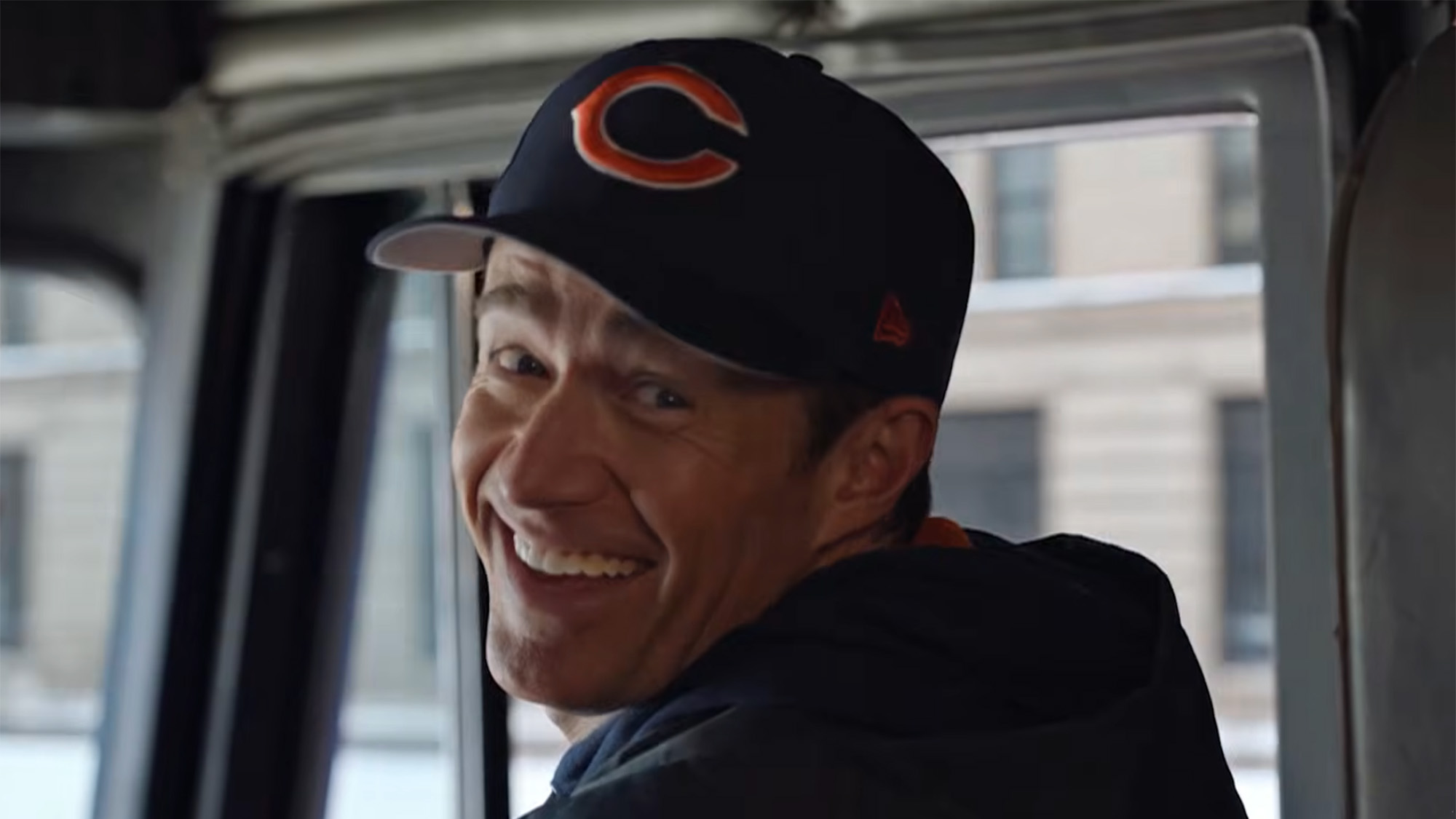 A Bears fan hat highlighted in 2026's Holiday Touchdown Hallmark movie.