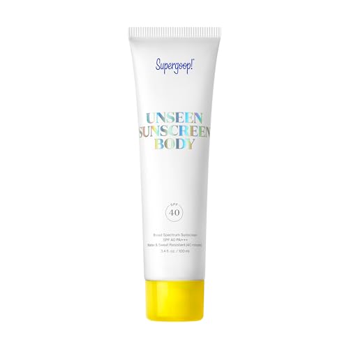 Supergoop! Unseen Sunscreen Body Spf 40 - Clear & Invisible Sun Protection - 3.4 Fl Oz - Weightless & Scentless - Water & Sweat Resistant - for All Skin Types