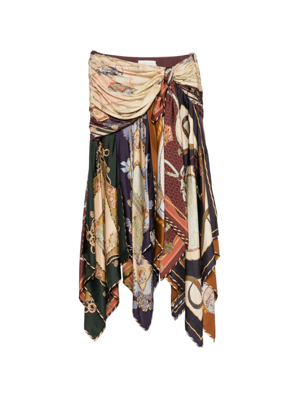 Zimmermann Spliced Scarf Handkerchief-Hem Skirt | 0