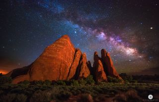 Sand Dunes Mountain and the Milky Way by Manish Mamtani