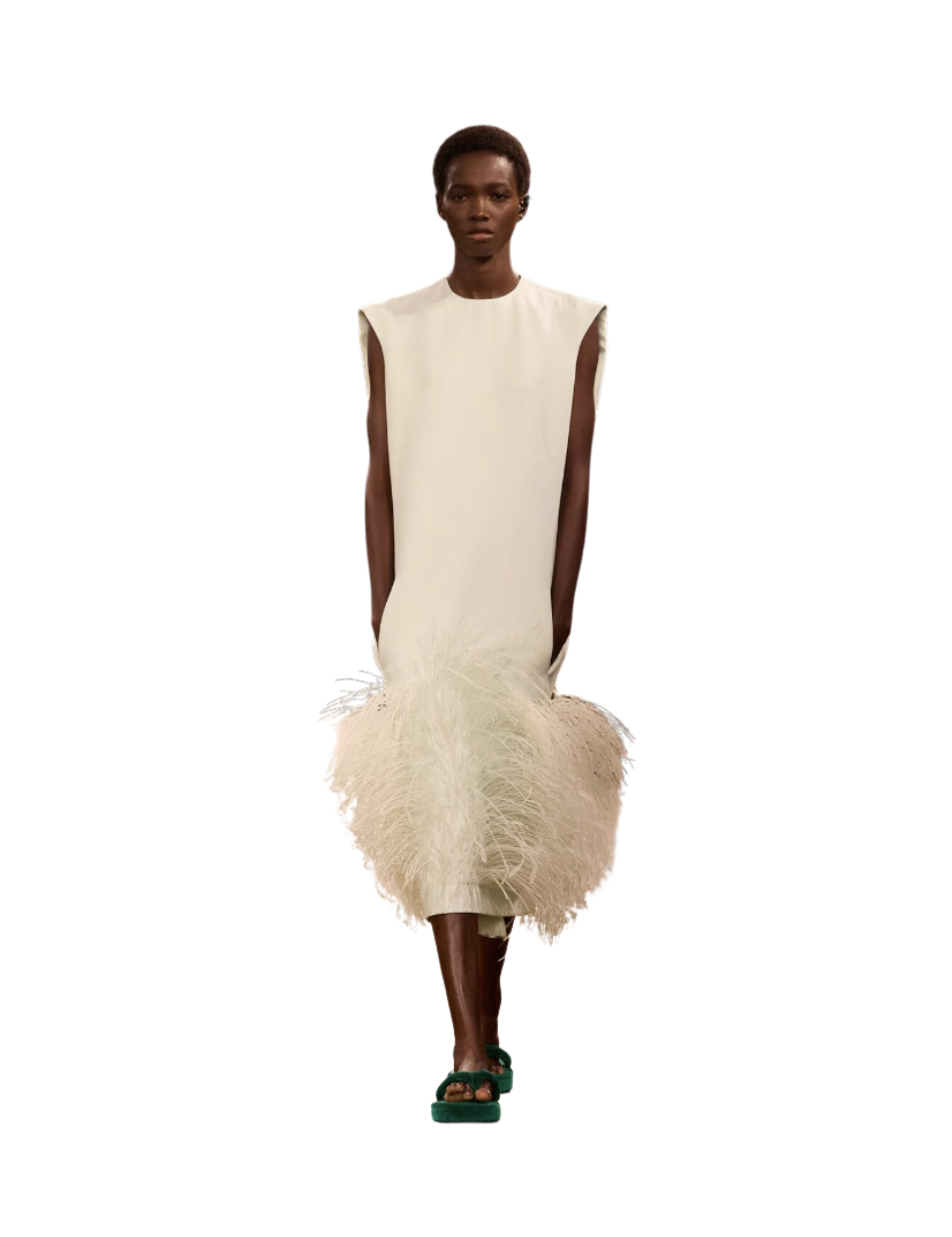 Balenciaga feathered dress