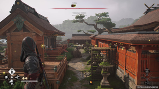 Naoe uses Observe in a temple in Assassin's Creed Shadows