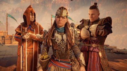 Aloy, priest and guard in Horizon Forbidden West