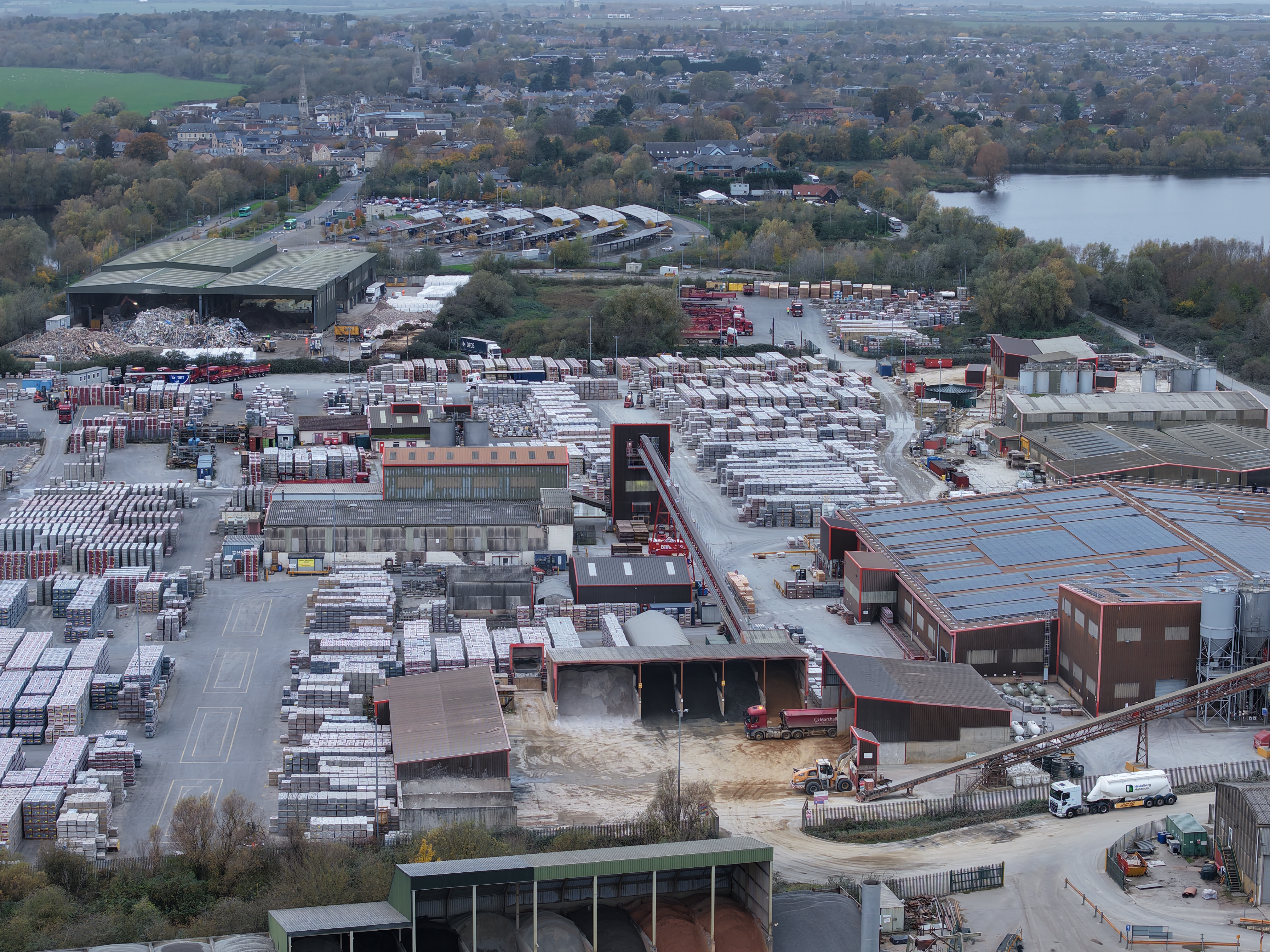 Aerial view of an industrial site taken with the DJI Air 3S.