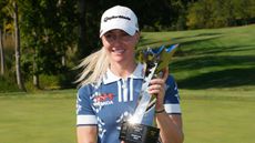 Charley Hull with the Kroger Queen City Championship trophy 