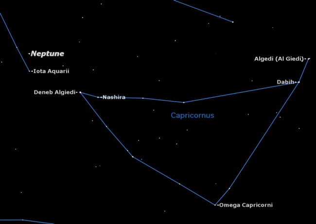 Neptune, the most distant planet in the solar system, is in opposition in Aquarius on August 22, but you can find it most easily starting from Capricornus.