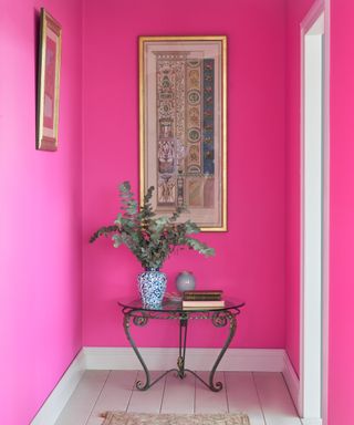 Pink painted room