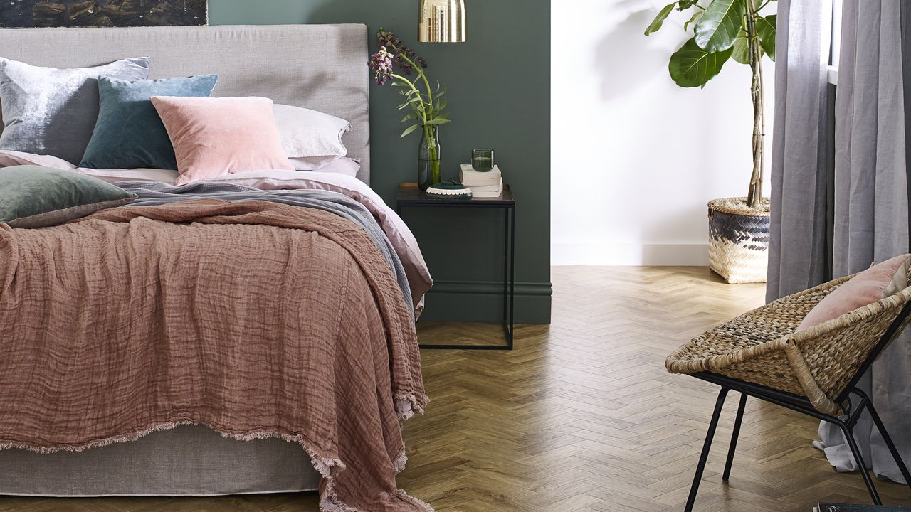 Wooden flooring in a bedroom