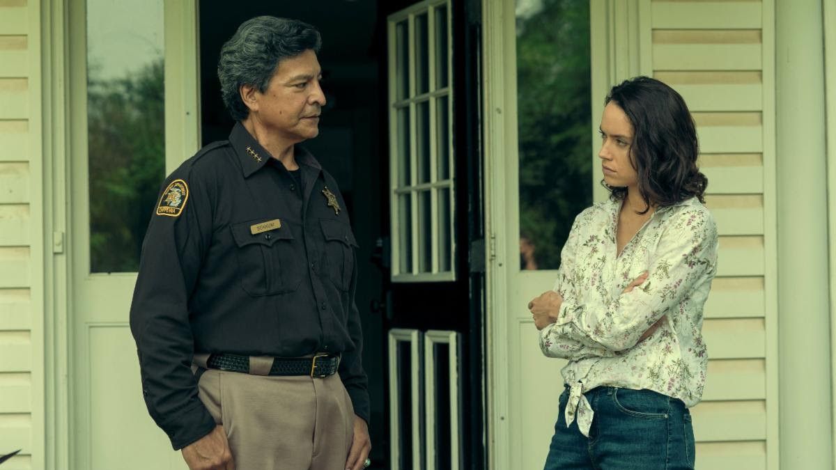 Gil Birmingham and Daisy Ridley in The Marsh King's Daughter