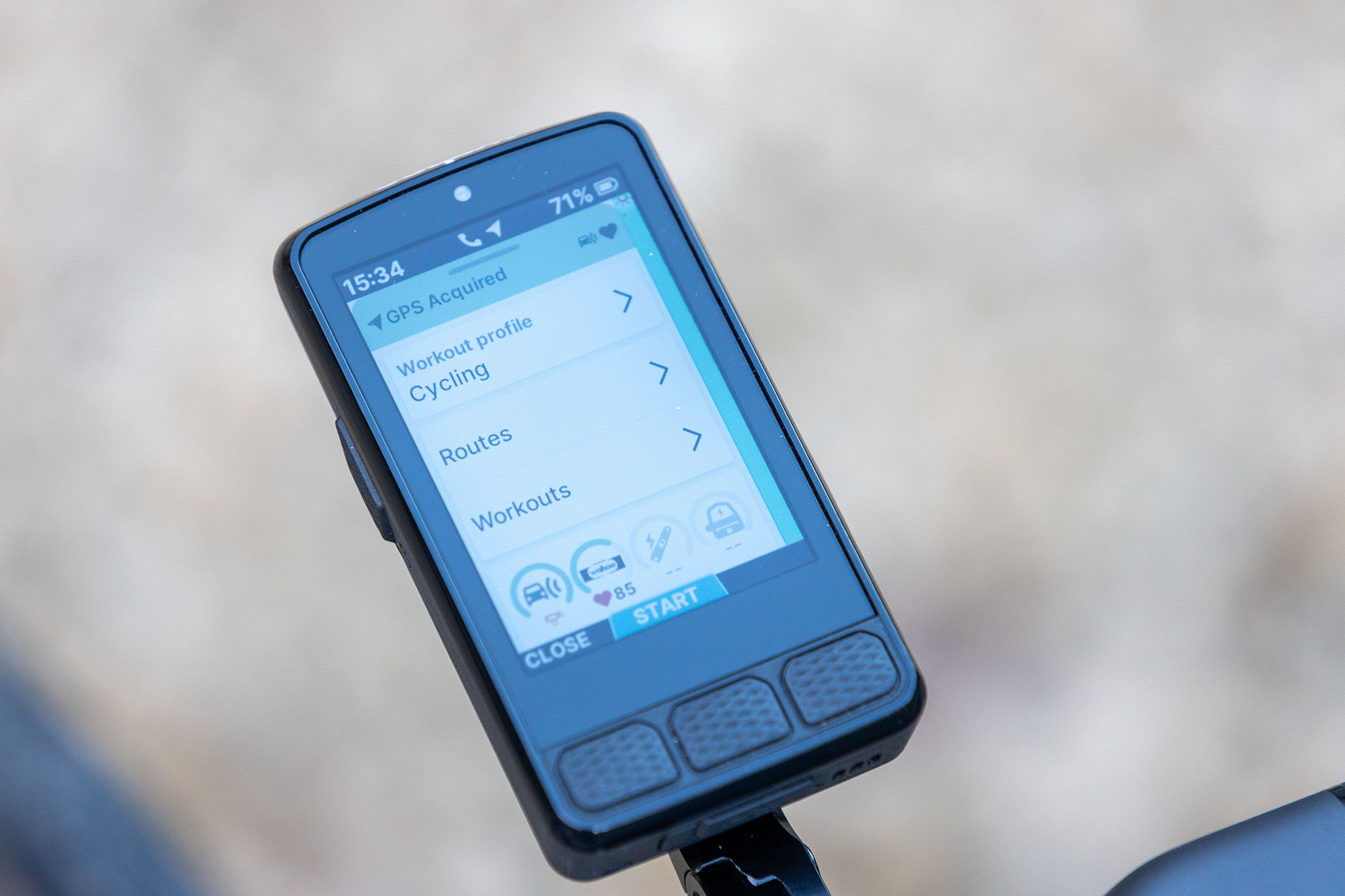 Wahoo Elemnt Roam 3 showing dashboard page