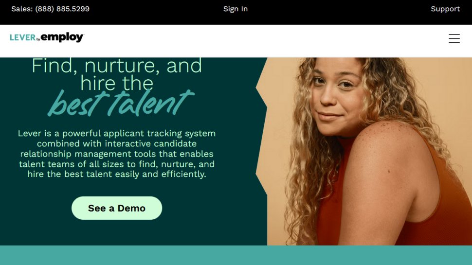 LeverTRM website screenshot (May 2025).