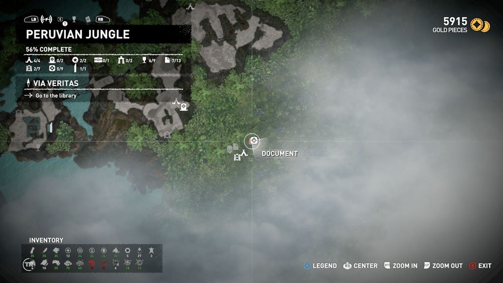 Peruvian Jungle relic, mural, and document locations Complete Shadow