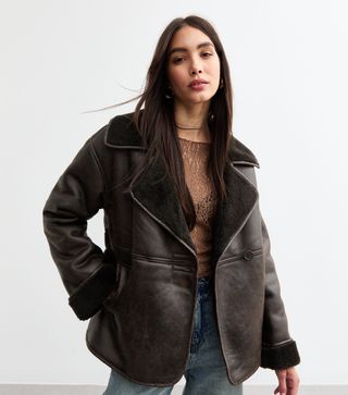 Brown Faux Shearling Jacket