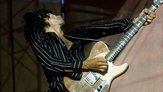 Keith Richards using his Some Girls Telecaster onstage in 1978