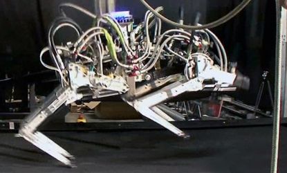 This robo-cheetah was just clocked at 18 mph, easily beating the previous legged robot record of 13.1 mph. 