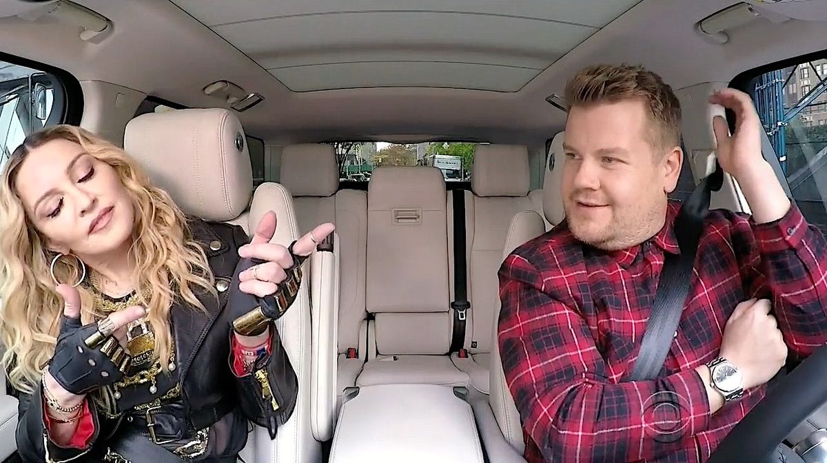 Madonna, James Corden vogue, twerk, dish, and Carpool Karaoke through  Manhattan | The Week