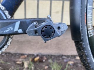 Image shows the Time ATAC XC 2 pedals mounted on a gravel bike