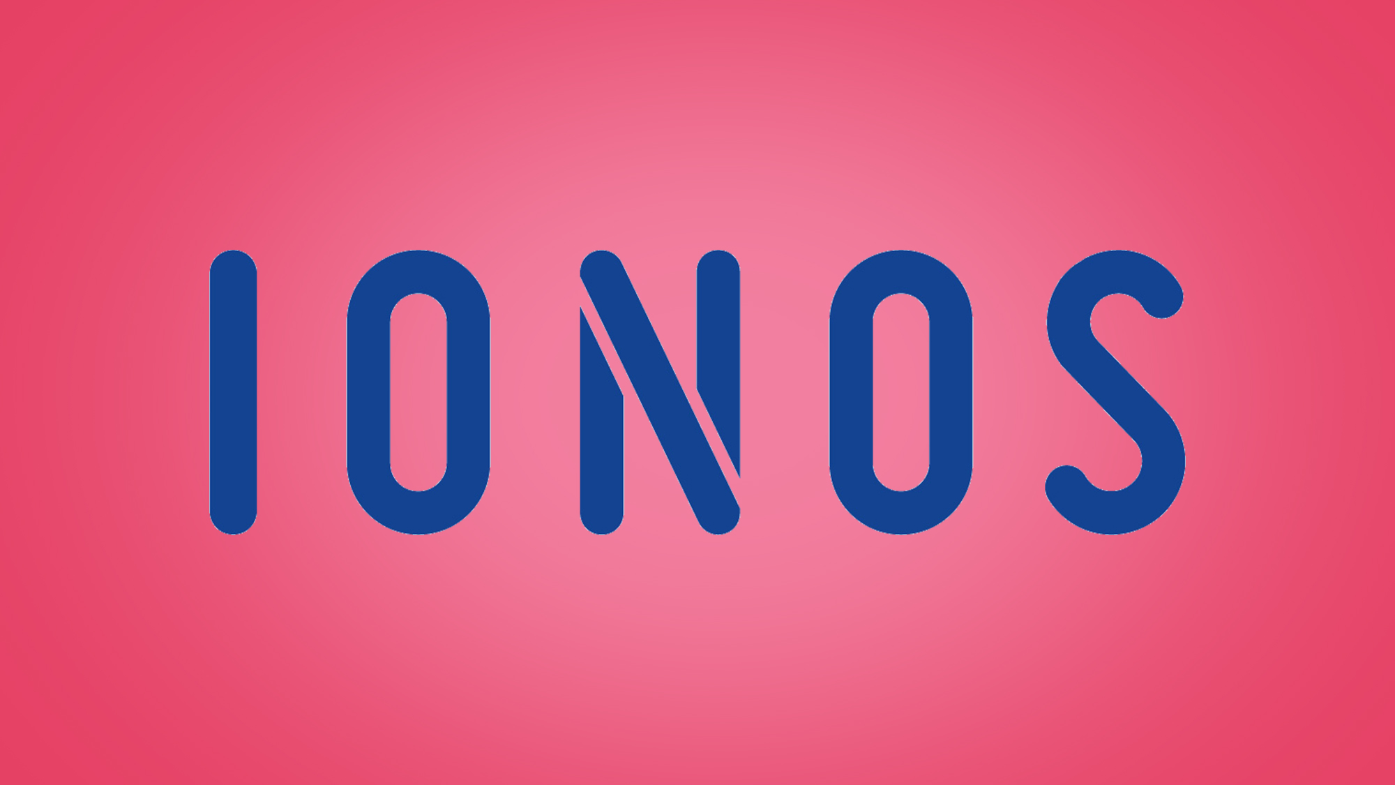 IONOS logo on pink background