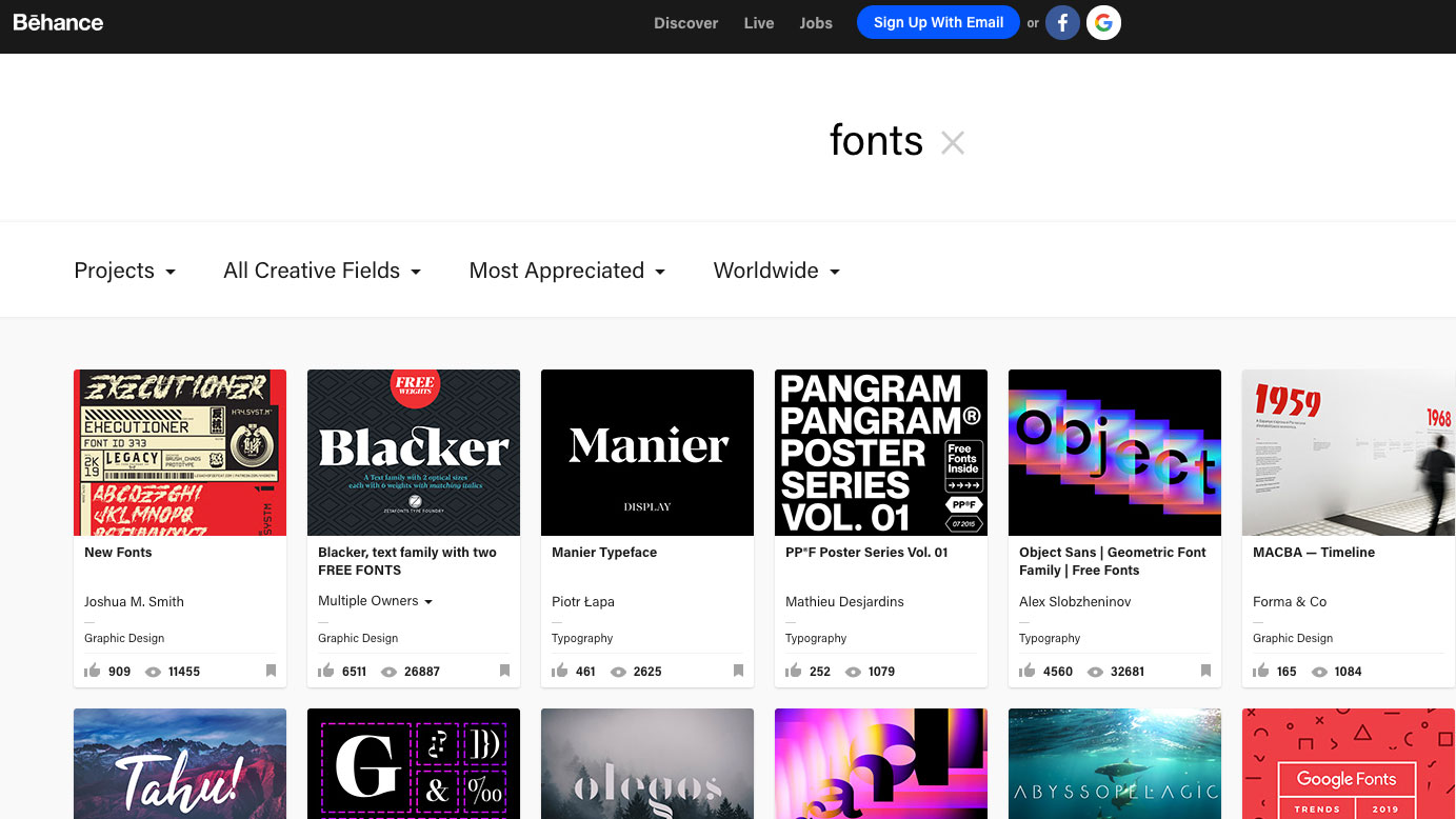 download free fonts: Behance fonts