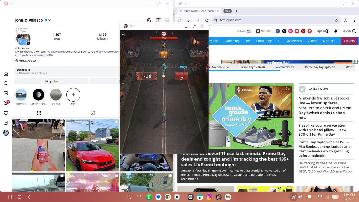 Samsung DeX on Galaxy Z Flip 7 screenshot.