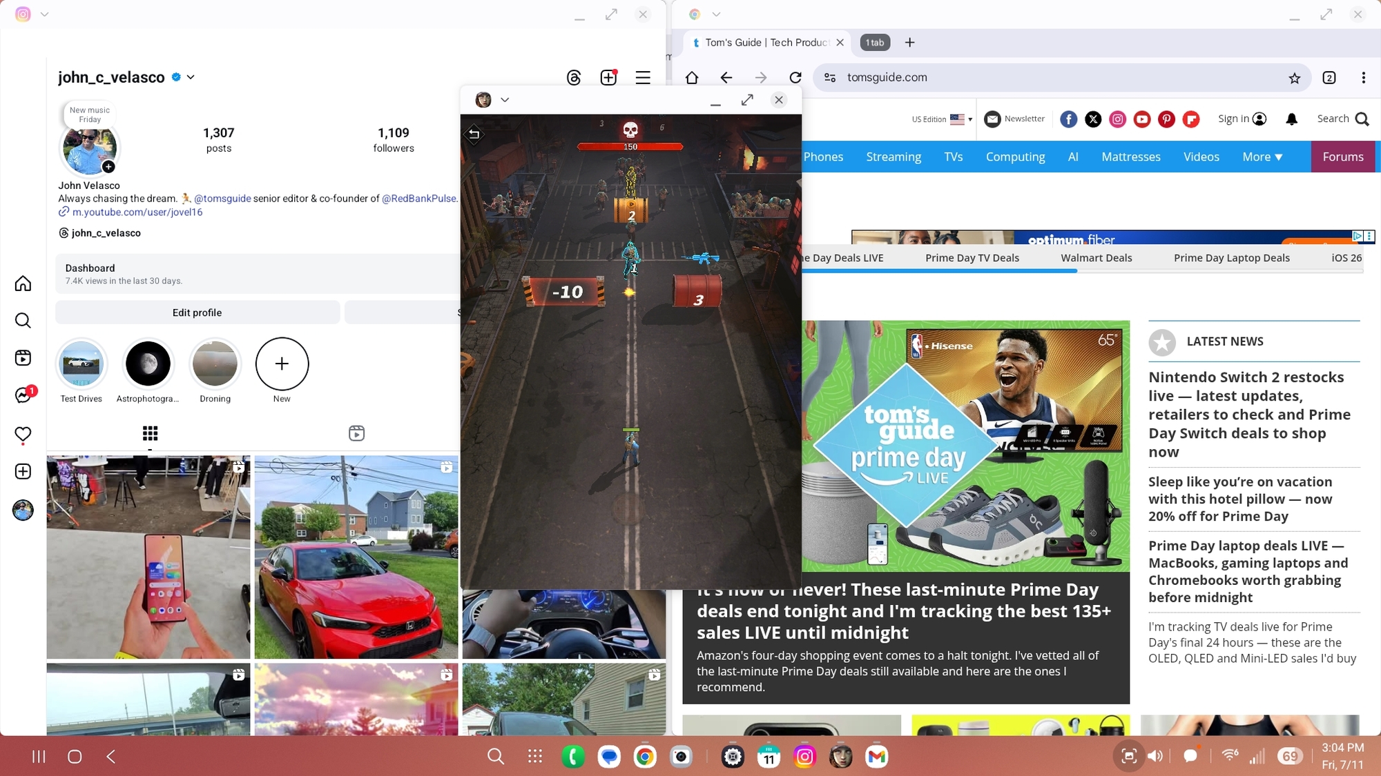 Samsung DeX on Galaxy Z Flip 7 screenshot.