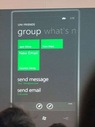 The Groups messaging feature on Windows Phone Mango